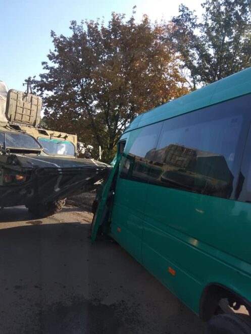 Под Днепром зенитный комплекс "Оса" врезался в маршрутку. Новости Днепра