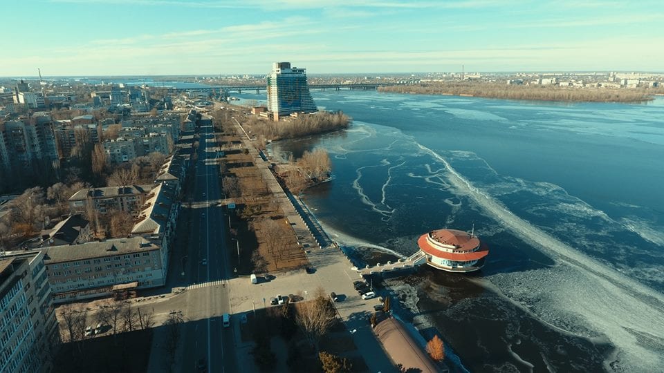 Днепр скованный февралём: главные достопримечательности города с высоты птичьего полёта (Фото). Новости Днепра