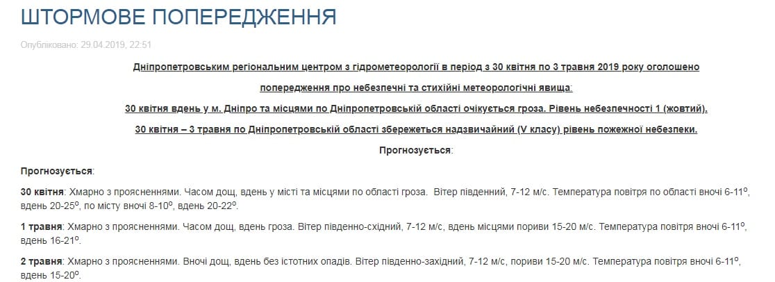 Уровень опасности «желтый»: Днепру «угрожают» ливни с грозами и ураганы. Новости Днепра