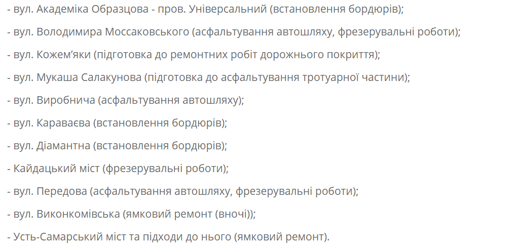 Ремонт дорог в Днепре: куда лучше не ехать (адреса). Новости Днепра