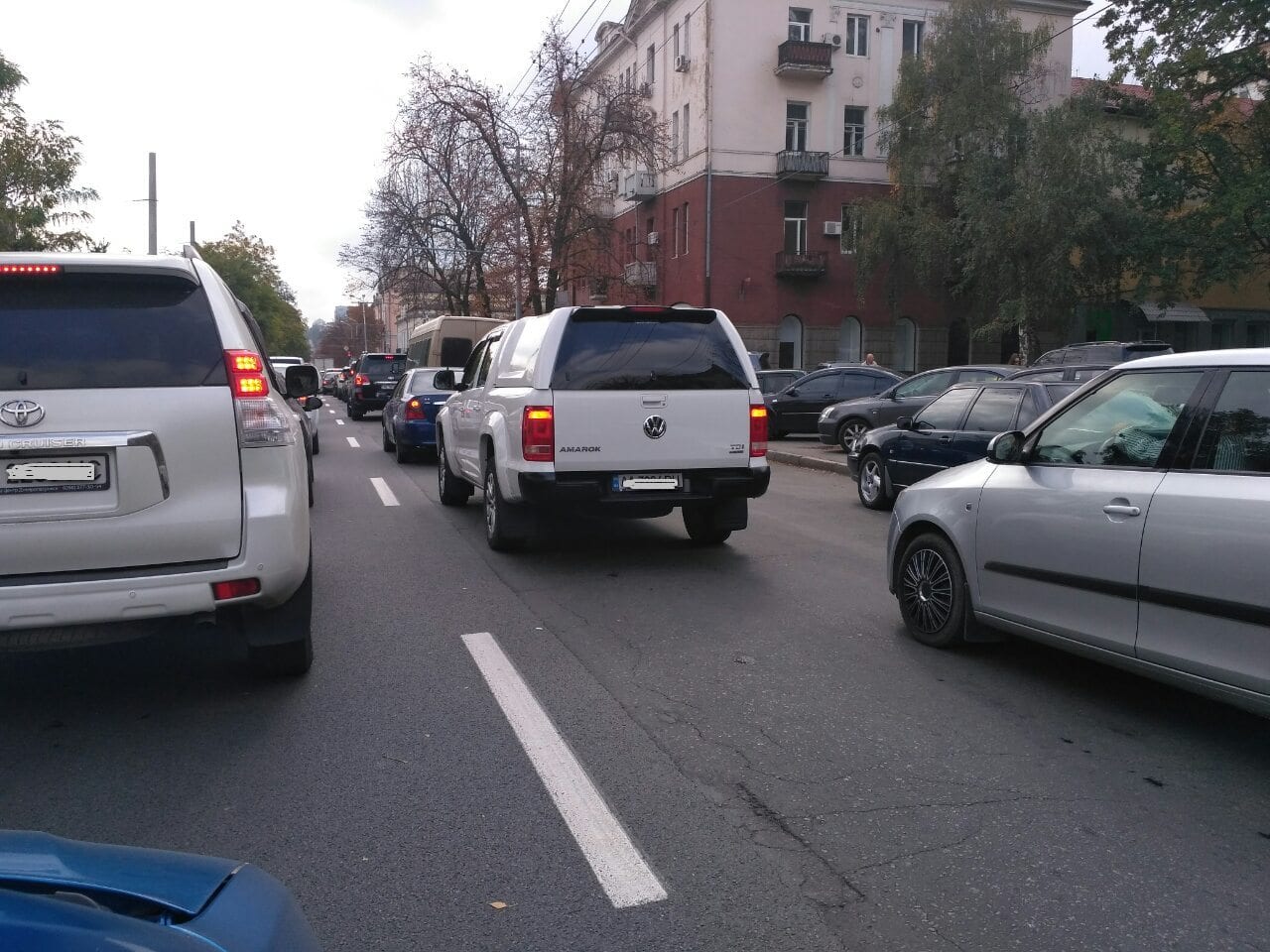 В Днепре в центре огромная пробка: причины (Фото). Новости Днепра