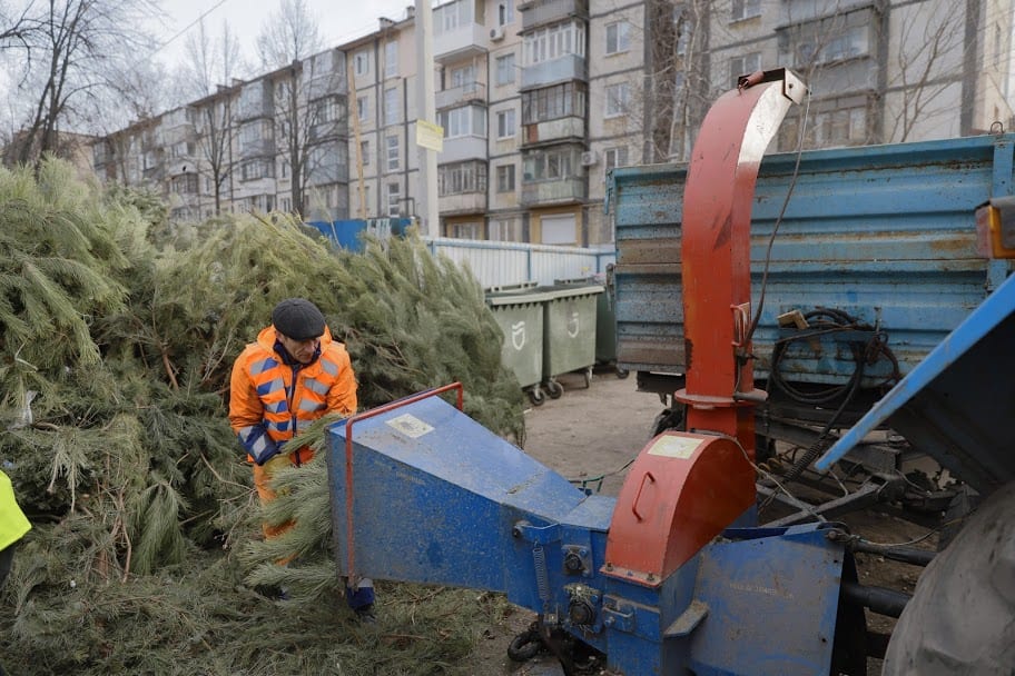 Как в Днепре перерабатывают елки на сырье. Новости Днепра