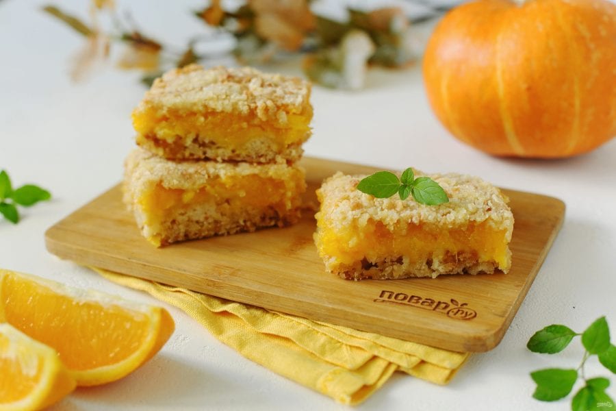 Насыпной пирог с тыквой и апельсином: невероятно ароматный осенний десерт (Фото)