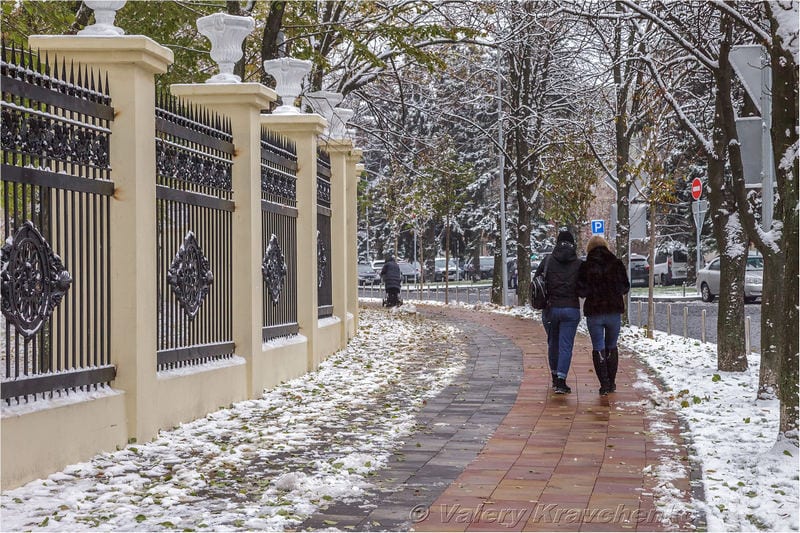 Первый снег в Днепре: фото в парке Шевченко. Новости Днепра