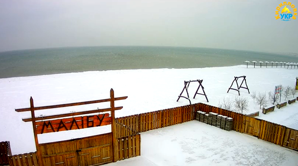 На побережье Азовского моря выпал снег 22 декабря