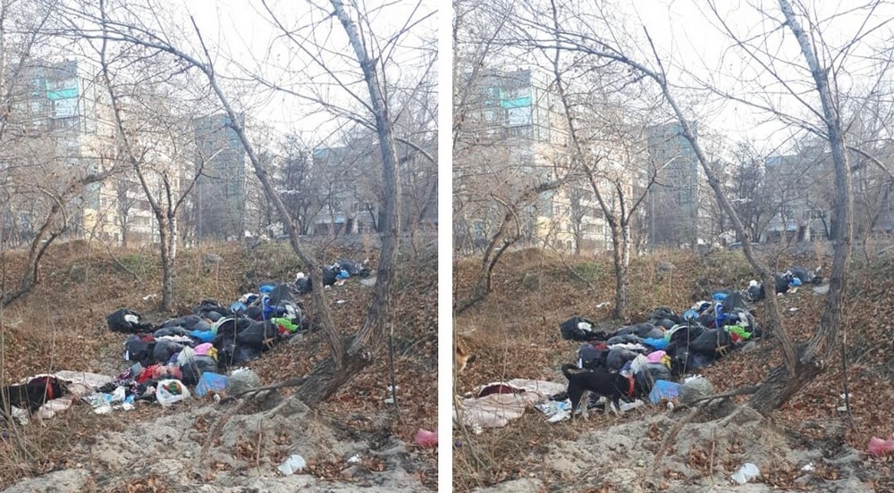 На ж/м Ломовский неизвестные высыпали гору мусора в канал (Фото)