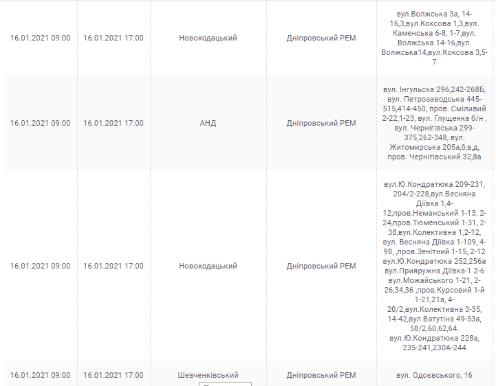 Масштабное отключение света в Днепре: проверь свой адрес