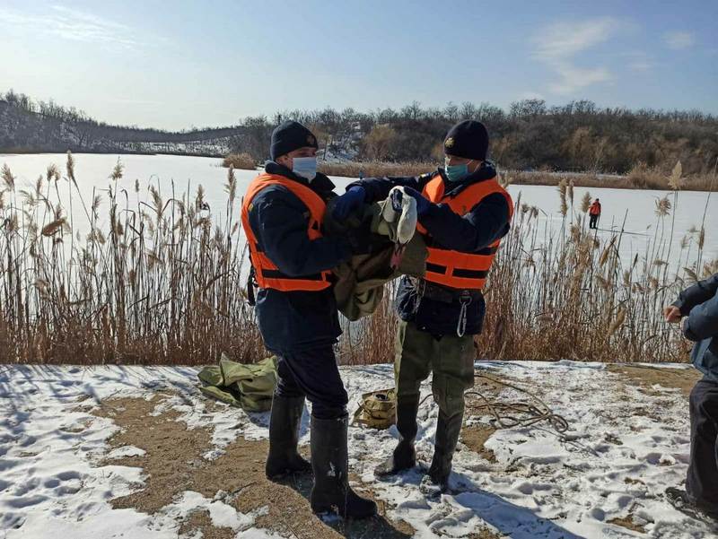 Под Днепром спасли лебедя из ледяного озера – новости Днепра