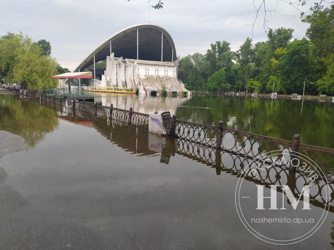 В парке Глобы затопило клумбы (Фото) – новости Днепра