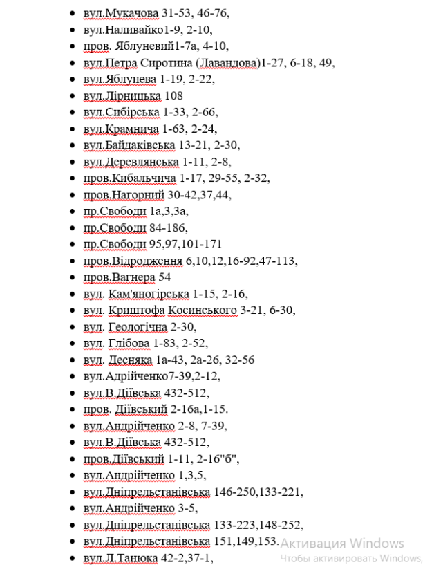 В Днепре 24 сентября отключат свет: список адресов