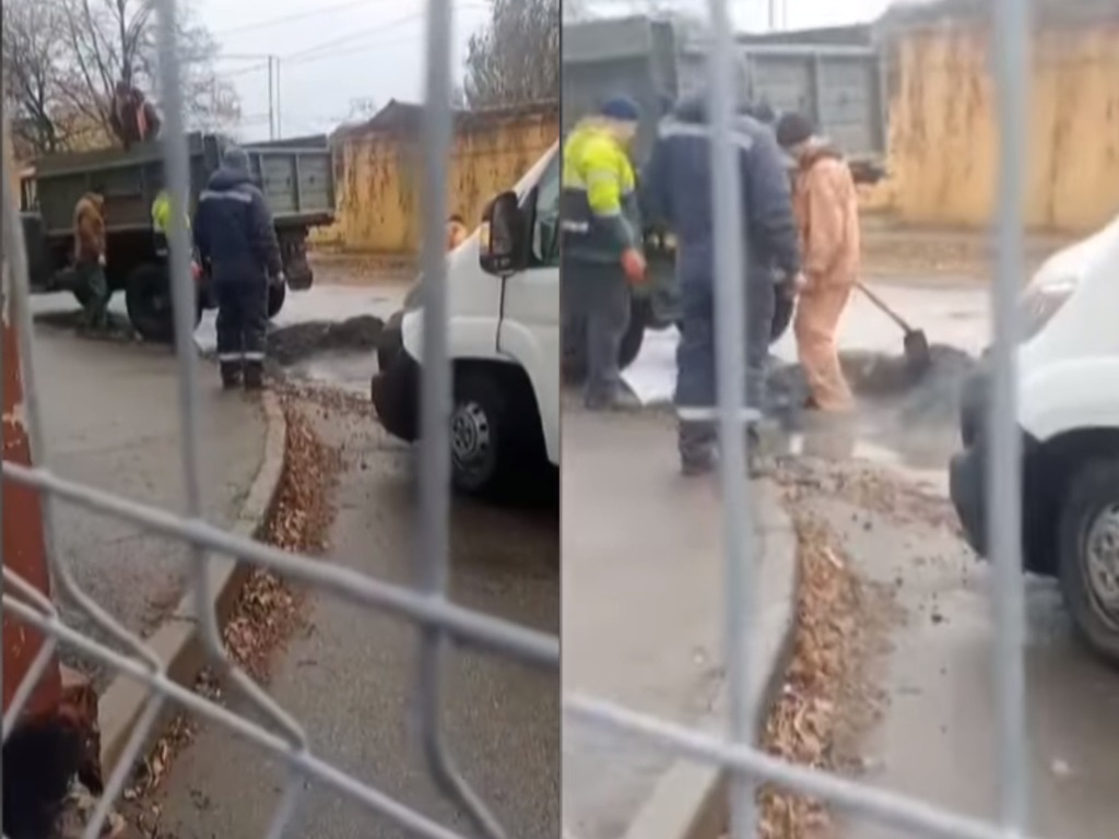 На Белелюбского во время ливня яму засыпали асфальтом - новости Днепра