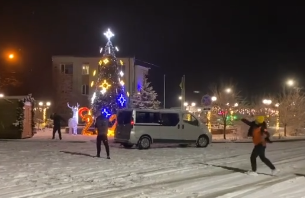 На Азовском море в Кирилловке выпал снег