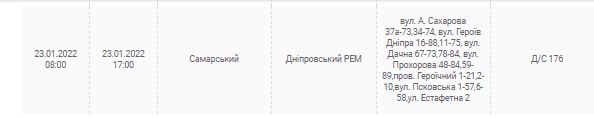 Где отключат свет 23 января (Адреса) - новости Днепра