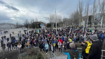 Массовый митинг в Мелитополе (Видео)