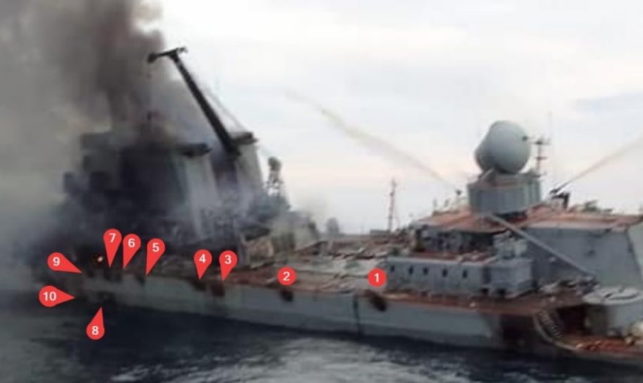 Россияне ищут своих с крейсера «Москва»
