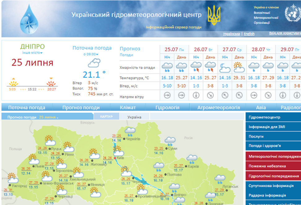 Погода у Дніпрі 25 липня - Наше Місто