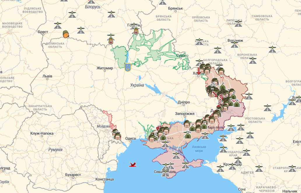 Новини Дніпра: Карта бойових дій на ранок 16 серпня