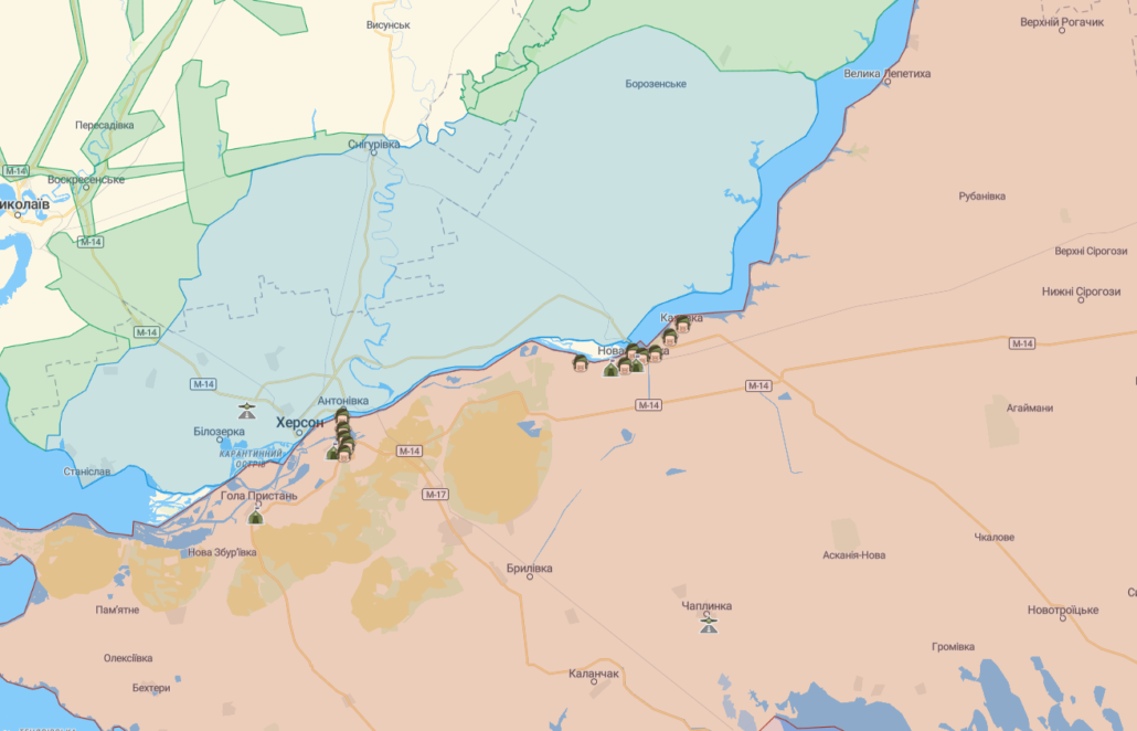 Новини Дніпра: Карта бойових дій на ранок 14 листопада