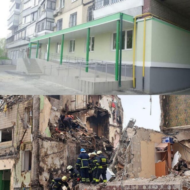 Тільки зробили ремонт: у Дніпрі під завалами зруйнованого під'їзду на Перемозі знаходиться медична амбулаторія