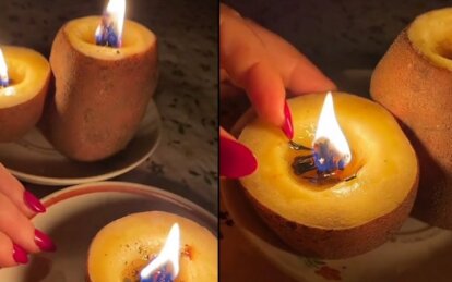 Новини Дніпра: Як зробити довговічну свічку з картоплі
