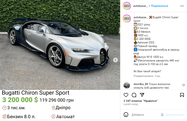 McLaren, Bugatti и Bentley: ТОП самых дорогих авто, которые продаются в Днепре