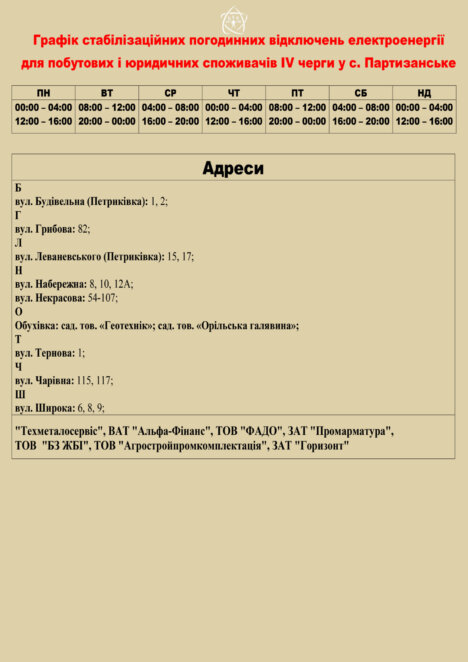 Графики почасовых отключений от ЦЭК в Днепре: где отключат свет