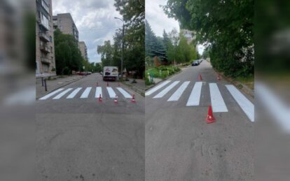 У Дніпрі на перехрестях вулиці Донцова оновили розмітку
