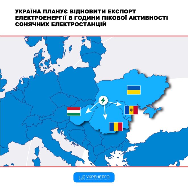 Україна знову почне продавати електроенергію за кордон