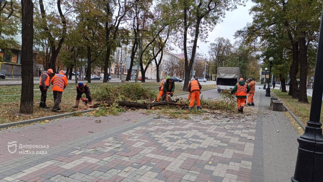 У Дніпрі через шквальний вітер комунальники працюють у посиленому режимі