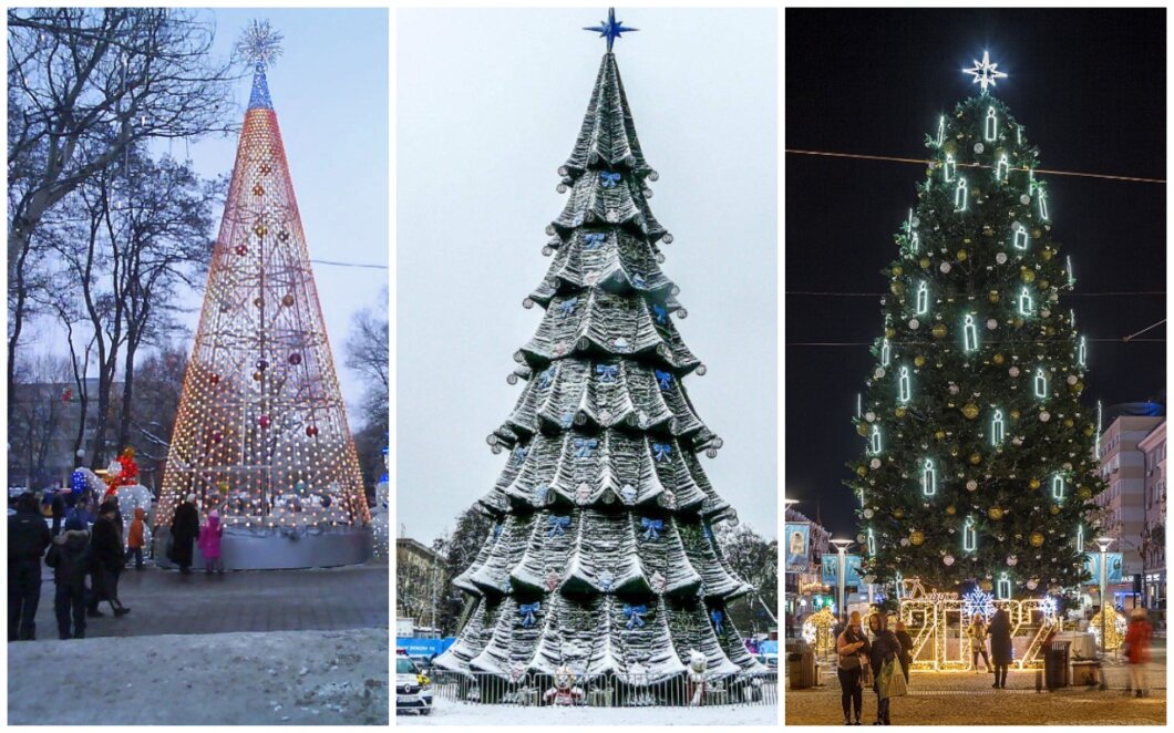 Ялинки Дніпра 2007-го, 2019-го та 2022-го років