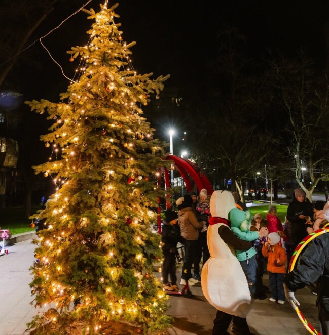 В Днепре засияла живая елка на «Райончике»