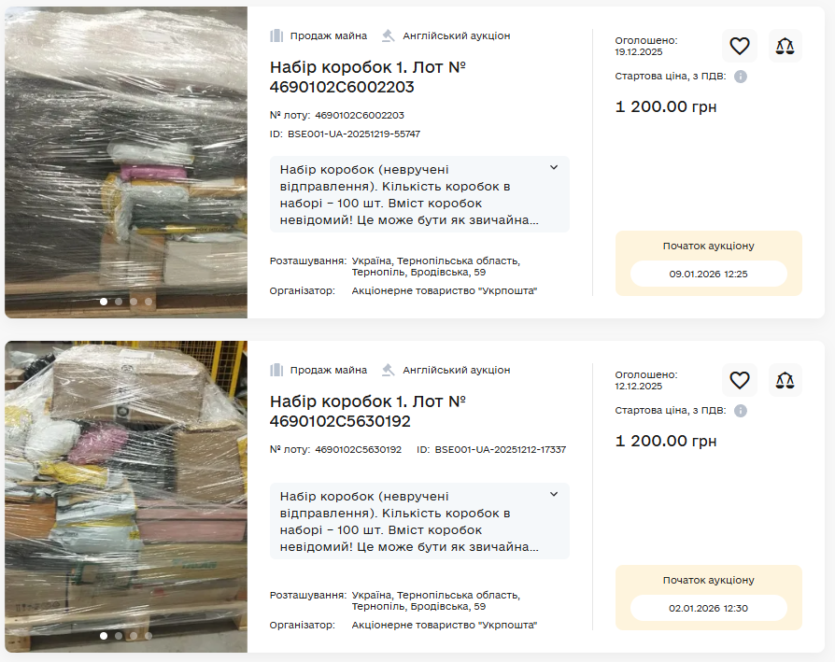 У Дніпрі «Укрпошта» продає невручені посилки на аукціоні: що можна знайти всередині