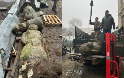 В Днепр эвакуировали еще пять «каменных баб» из прифронтовой Васильковки