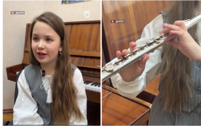 В Днепре 10-летняя музыкантка играет на свирели и собирает средства для ВСУ