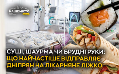 Суші, шаурма чи брудні руки: що найчастіше відправляє дніпрян на лікарняне ліжко