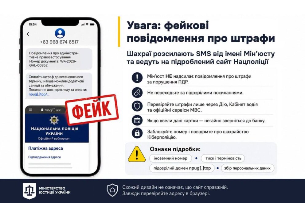 В Україні шахраї розсилають фейкові штрафи за порушення ПДР: як не втратити гроші