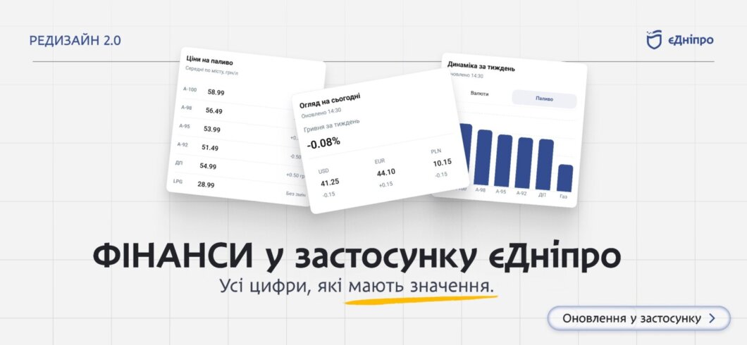 ОФІЦІЙНО                Застосунок «єДніпро» отримав перший масштабний редизайн, створений на основі відгуків користувачів