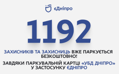 1 192 захисники та захисниці оформили паркувальну картку «УБД Дніпро» через застосунок єДніпро