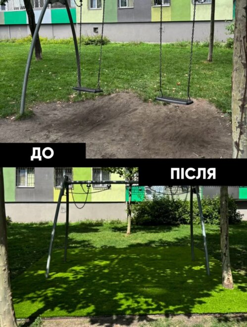 У сквері на Слобожанському проспекті знайшли оригінальне рішення, щоб позбавитись калюж та багнюки після дощу