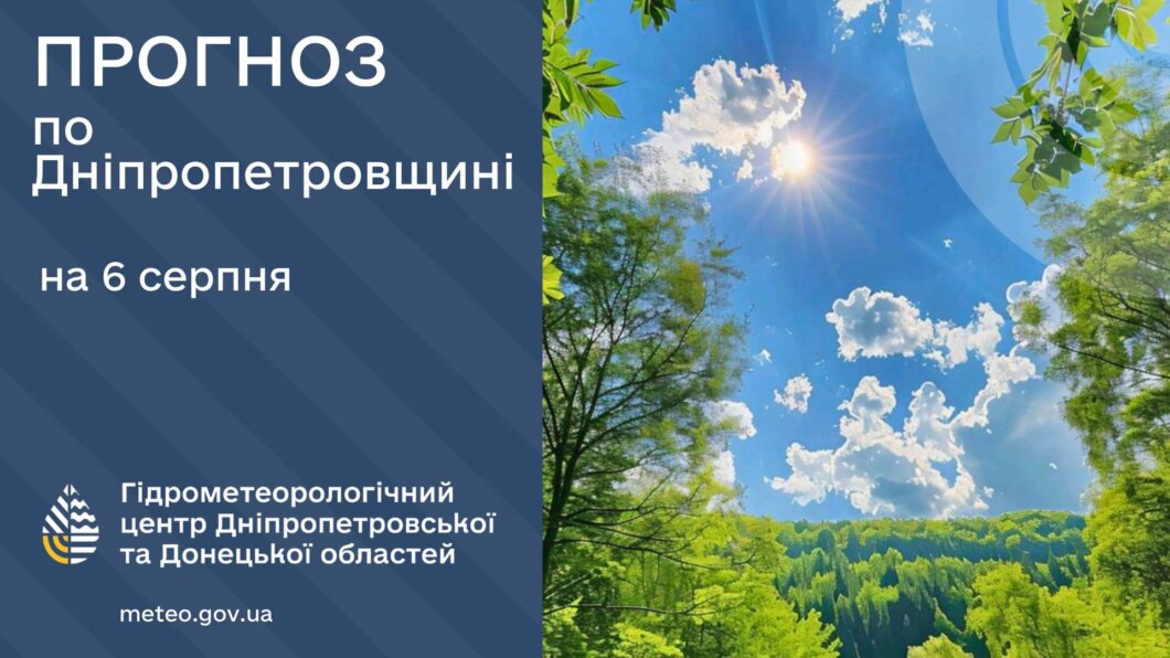 На Україну йде похолодання: прогноз погоди у Дніпрі та Україні 6 серпня