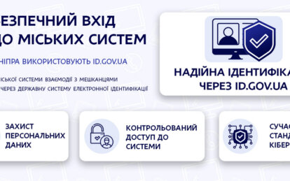 Задля безпеки та захисту даних: міські сервіси Дніпра використовують систему ідентифікації id.gov.ua
