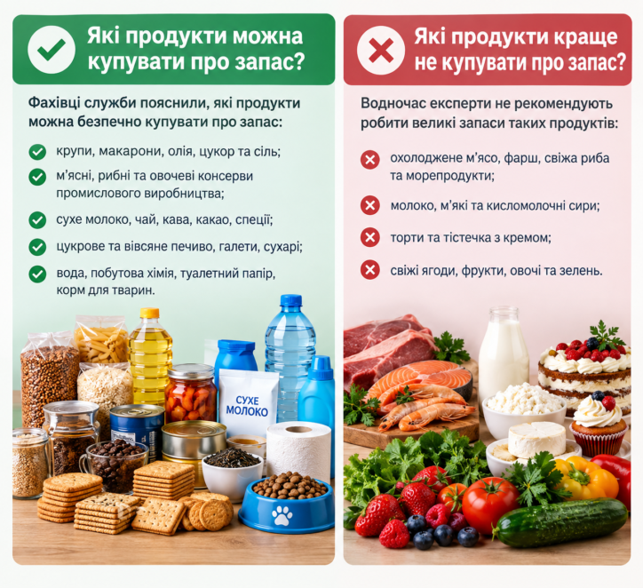 ЕКСКЛЮЗИВ
                                Чим можна запасатися, а які продукти краще не купувати наперед: пояснення Держпродспоживслужби